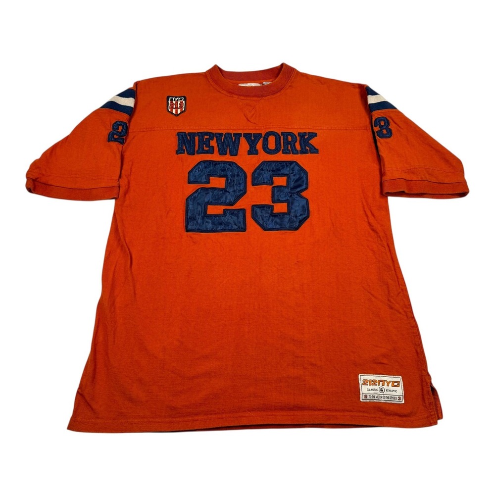 New York 23 Shirt Mens XL Orange 212NYC Classic Athletic Y2K Jersey Graphic